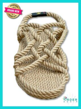 Handmade Unisex Jesus Rope Sandals - Adjustable Backstrap